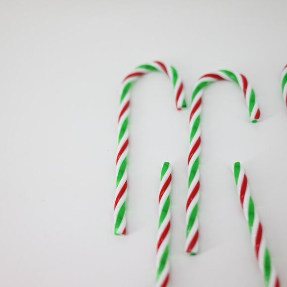 Christmas Ornaments Candy Cane Striped Green Red White - Picture 9 of 9